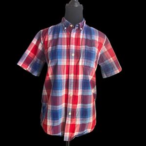 GAP Kids Red and Blue Plaid Button Down Shirt Size XXL 14-16